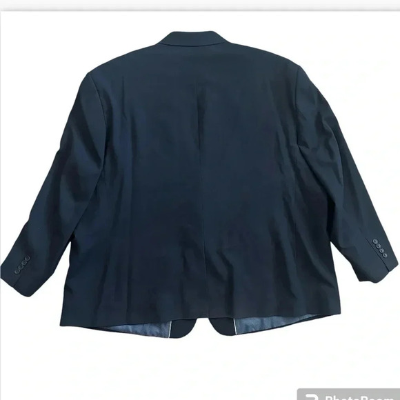 GS Perfect Fit Blazer Jacket Sport Suit Coat Men's Size 54 PR Navy Wool Blend - Picture 2 of 13